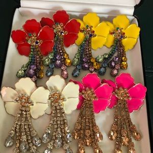 Four Pairs Of Floral Earrings